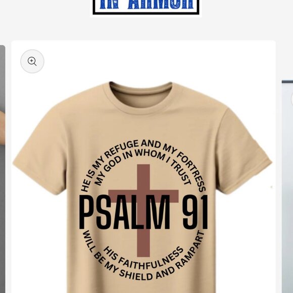 Clothed in armor Size All sizes Psalm 91 Christian Faith T-Shirt Religious Cross - Picture 3 of 3